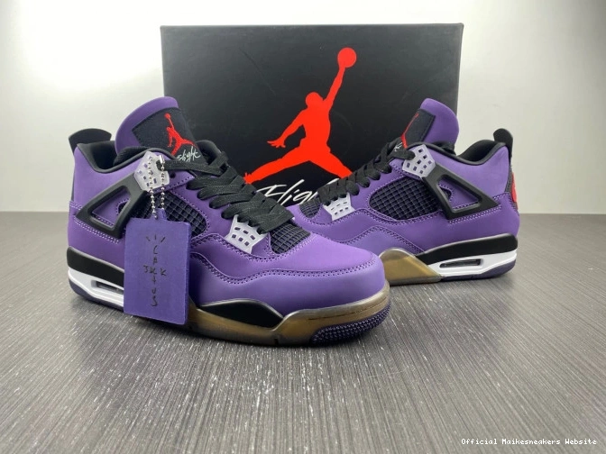 Official Maikesneakers Scott Jordan 4 LN4 Retro 766296 Family) and Purple (Friends Travis 0723